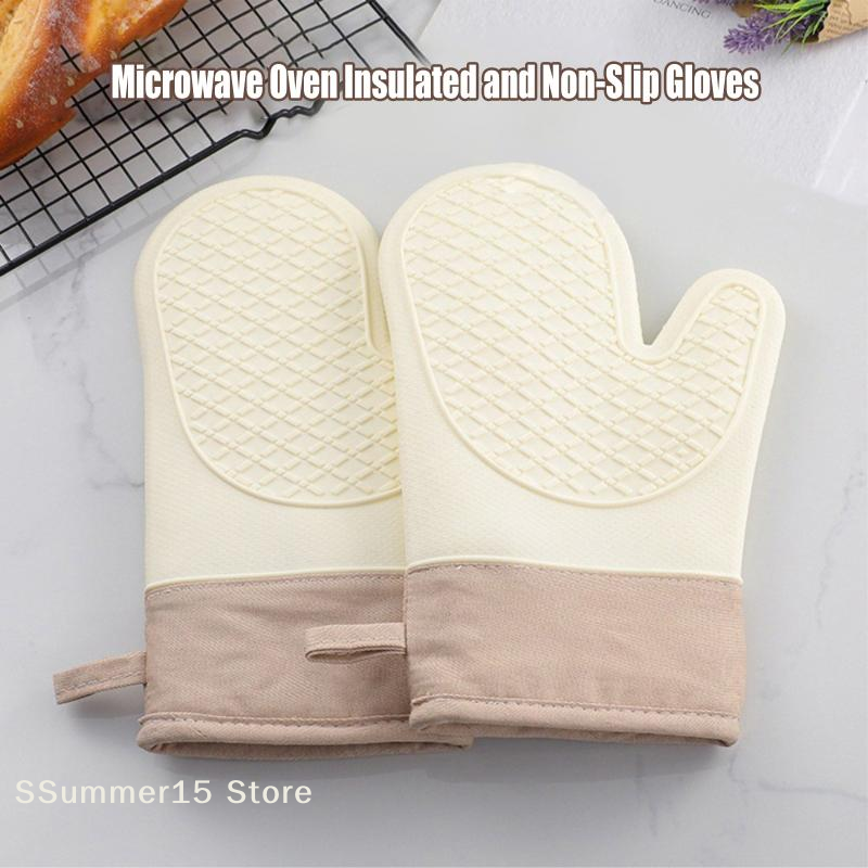 Oven Mitt Silicone - 【R】Silicone Heat-insulating Gloves, Non-slip, High-temperature Resistant,