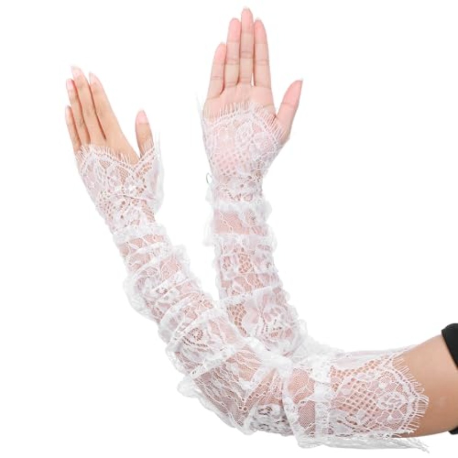 Long Sheer Lace Arm Sleeves Fo - Fingerless Glove Knit avis et prix