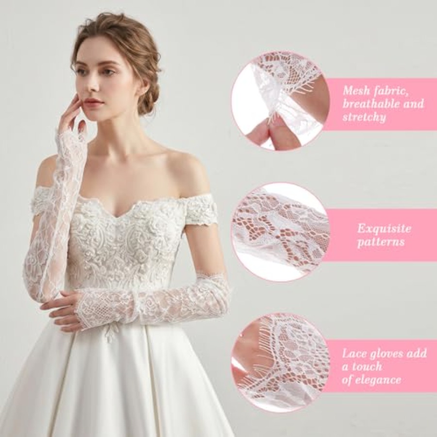 Long Sheer Lace Arm Sleeves Fo - Fingerless Glove Knit avis et prix