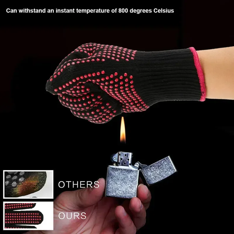 1 Pair Non-Slip Silicone BBQ G - Oven Mitt Silicone avis et prix