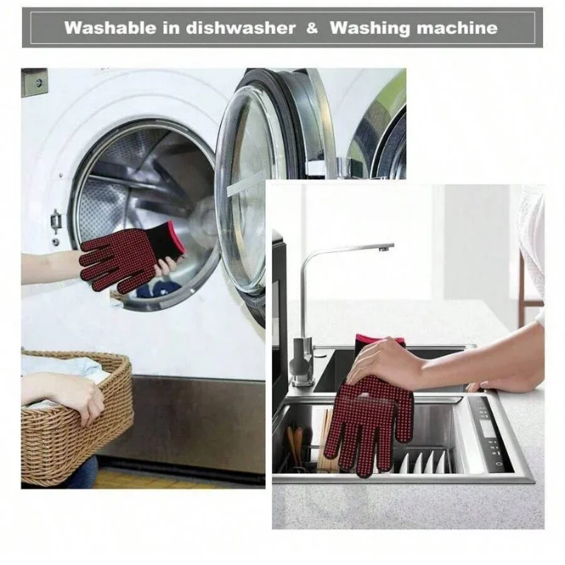 1 Pair Non-Slip Silicone BBQ G - Oven Mitt Silicone avis et prix