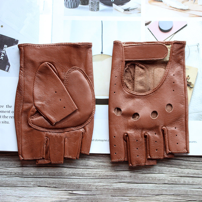 New Women's Sheepskin Half Fin - Leather Driving Glove avis et prix