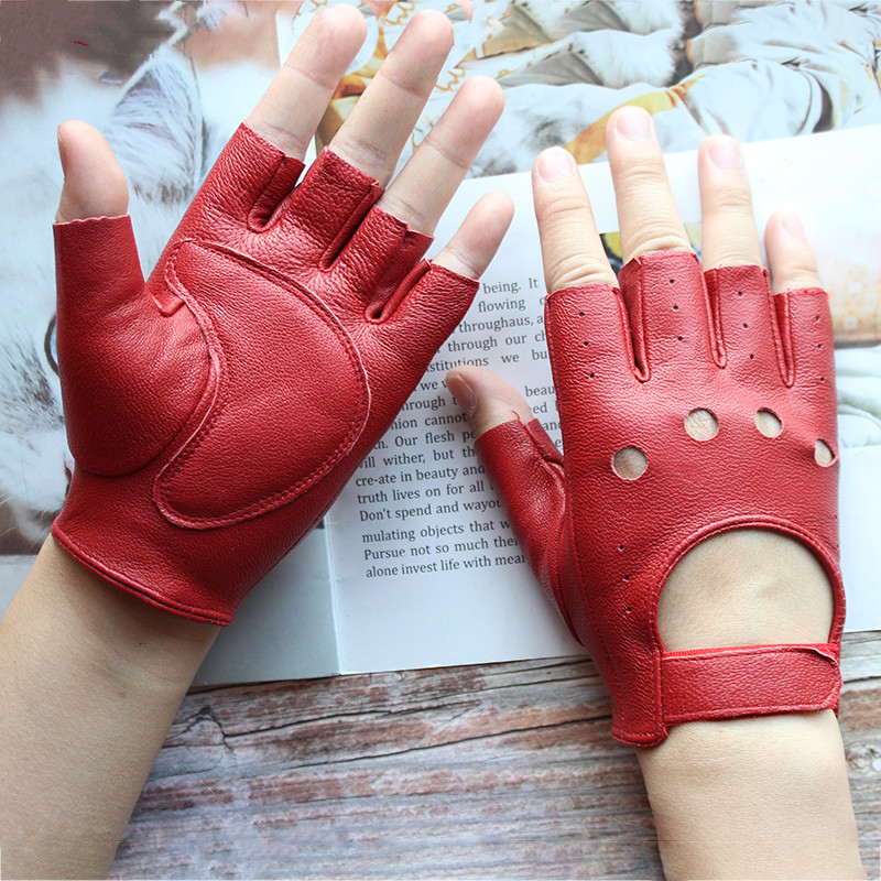 New Women's Sheepskin Half Fin - Leather Driving Glove avis et prix