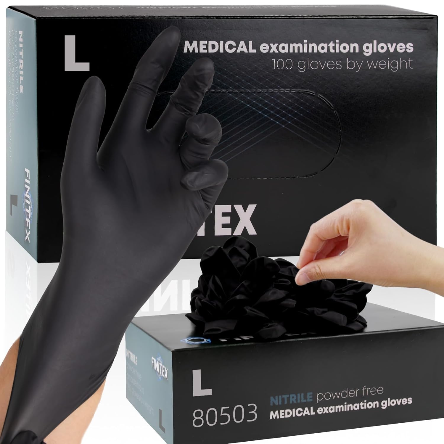- Black Nitrile Disposable Glo - Exam Glove Nitrile avis et prix