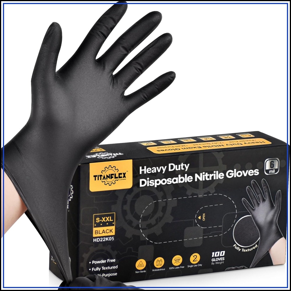 Heavy Duty Black Nitrile Glove - Nitrile Mechanic Glove avis et prix