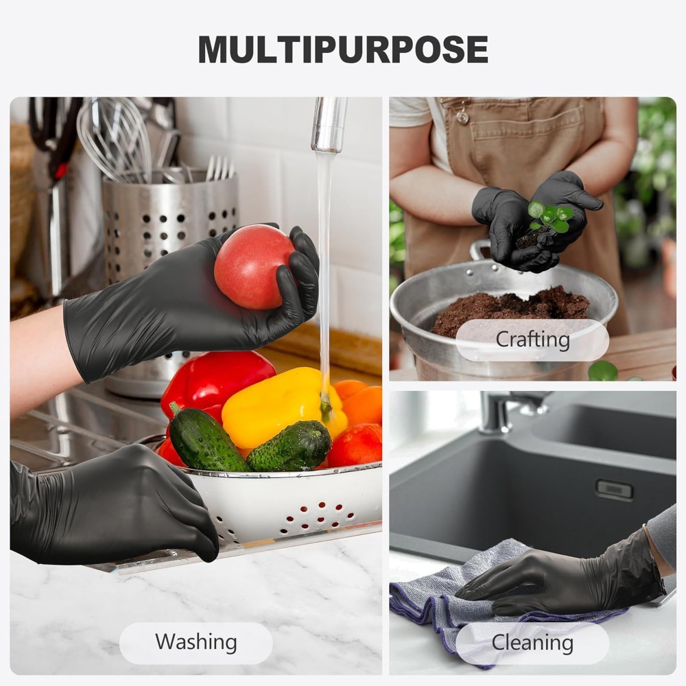Black Vinyl Gloves, Food Grade - Rubber Glove Cleaning avis et prix