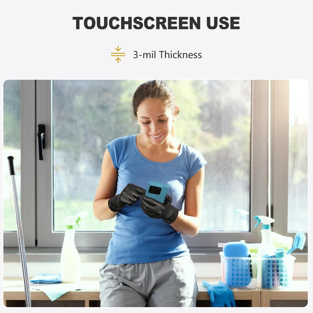 Black Vinyl Gloves, Food Grade - Rubber Glove Cleaning avis et prix