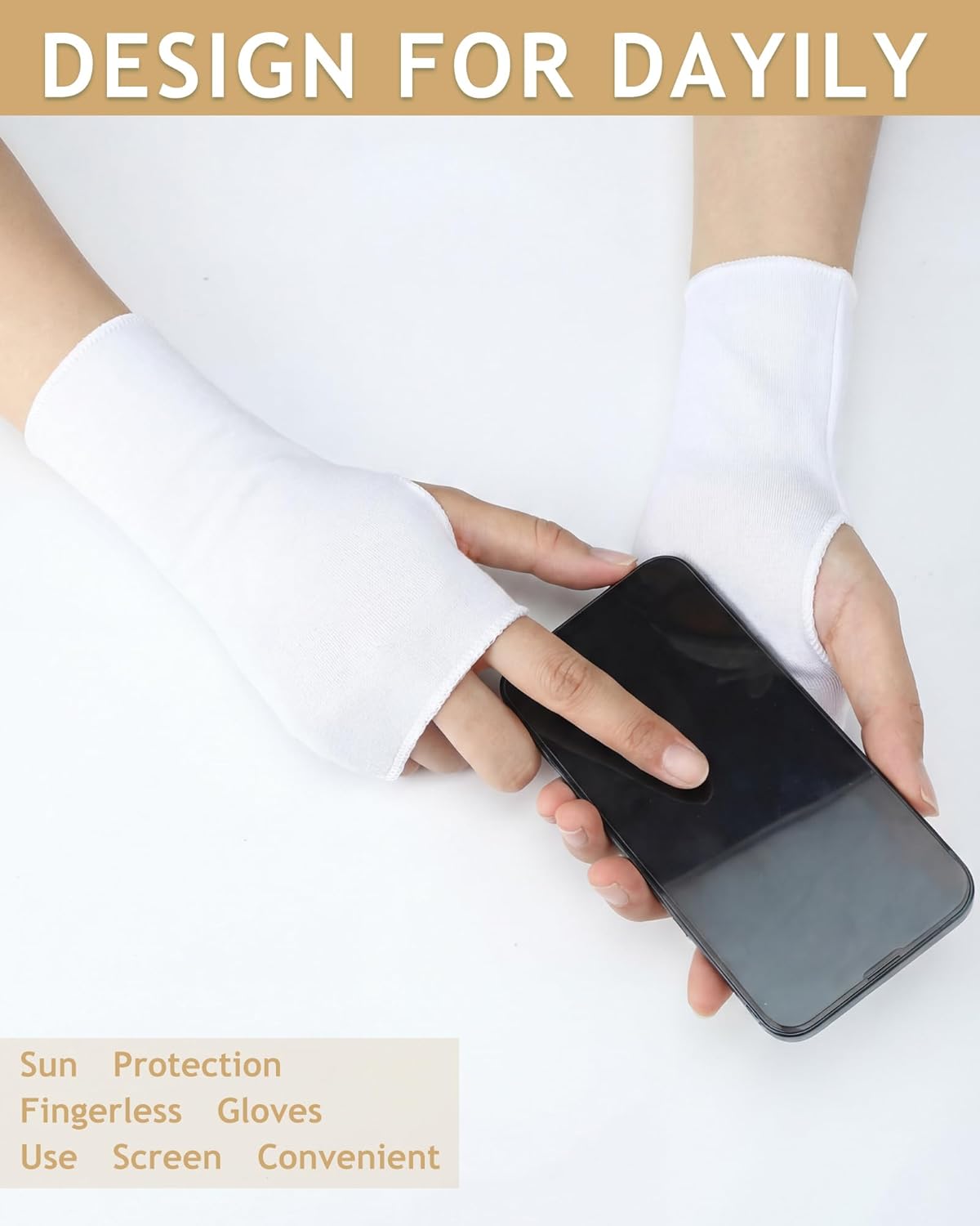 1 pair of sun protection glove - Fingerless Glove Knit avis et prix