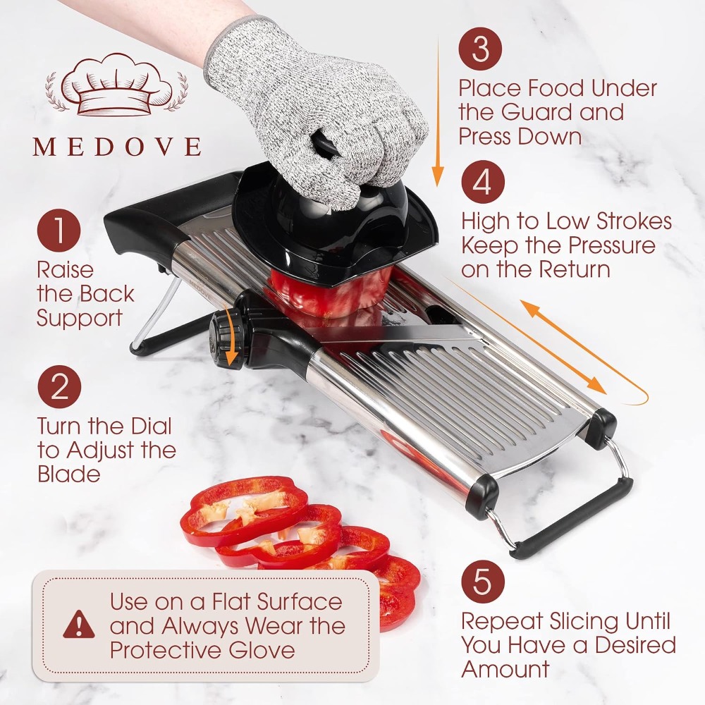 Stainless Steel Mandoline Slic - Cut Resistant Glove avis et prix