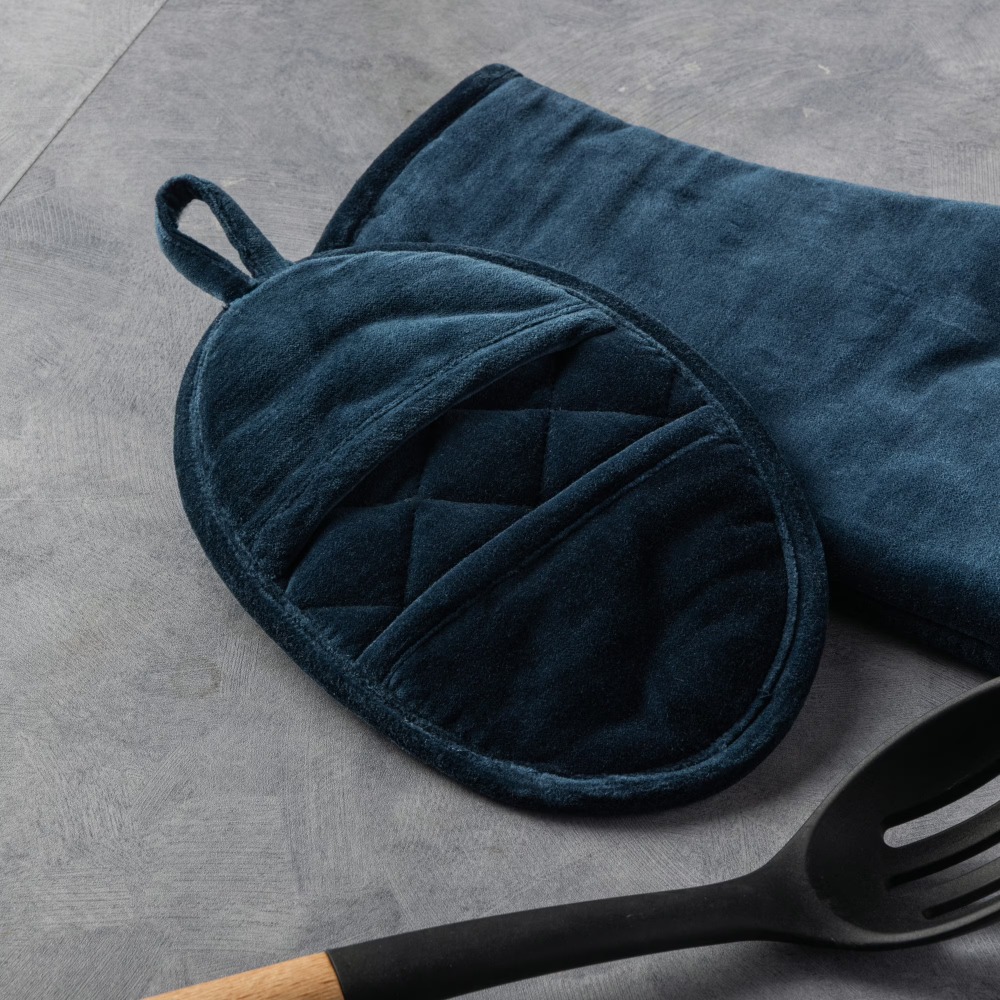 Velvet Blue 2-Piece Kitchen Ov - Heat Resistant Glove avis et prix