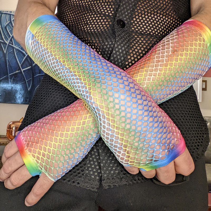 1 Pair Women Long Fishnet Net  - Fingerless Glove Knit avis et prix