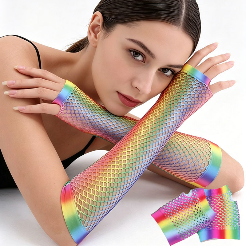 1 Pair Women Long Fishnet Net  - Fingerless Glove Knit avis et prix