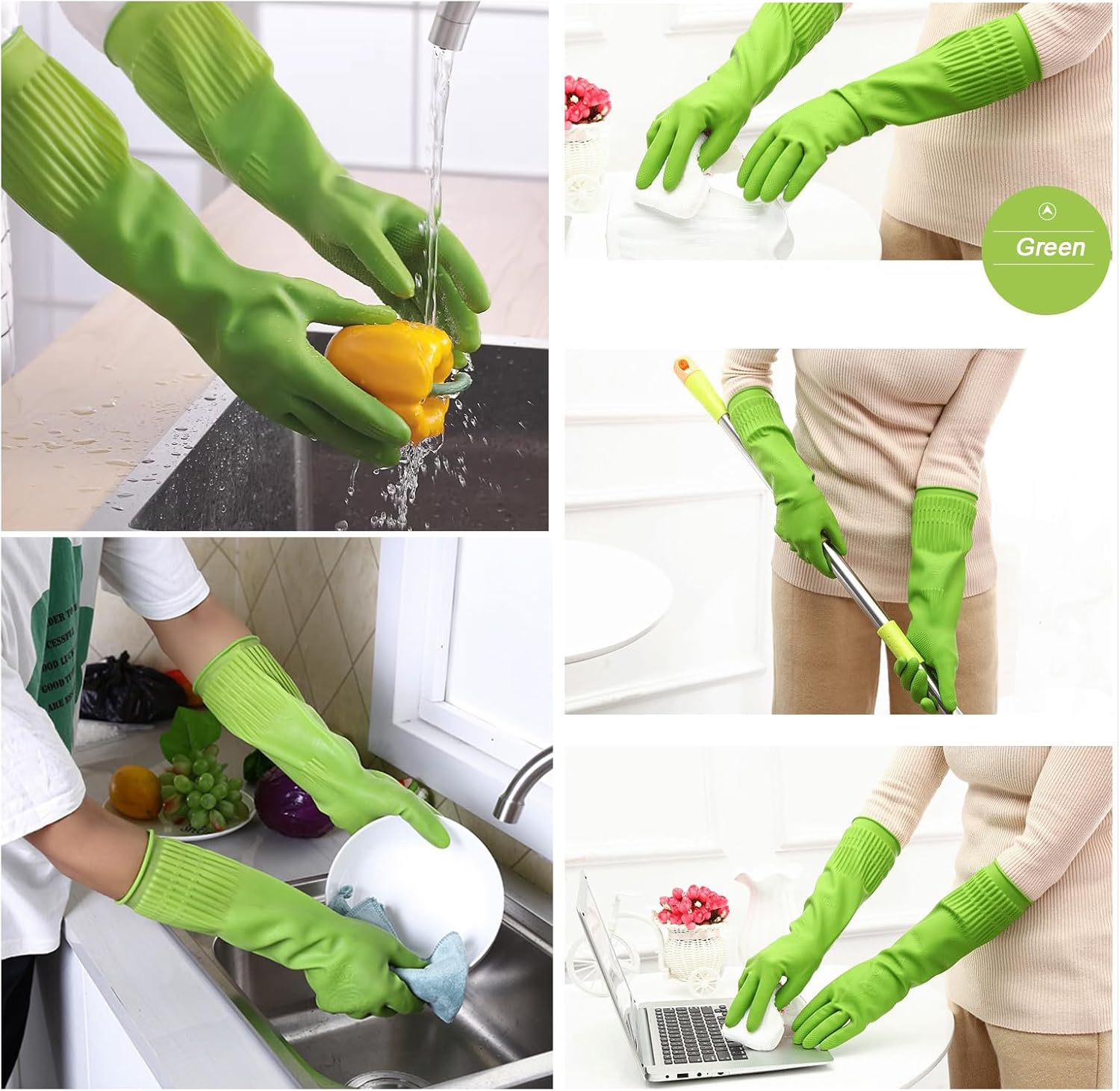 3 Pairs of Rubber Dishwashing  - Rubber Glove Cleaning avis et prix