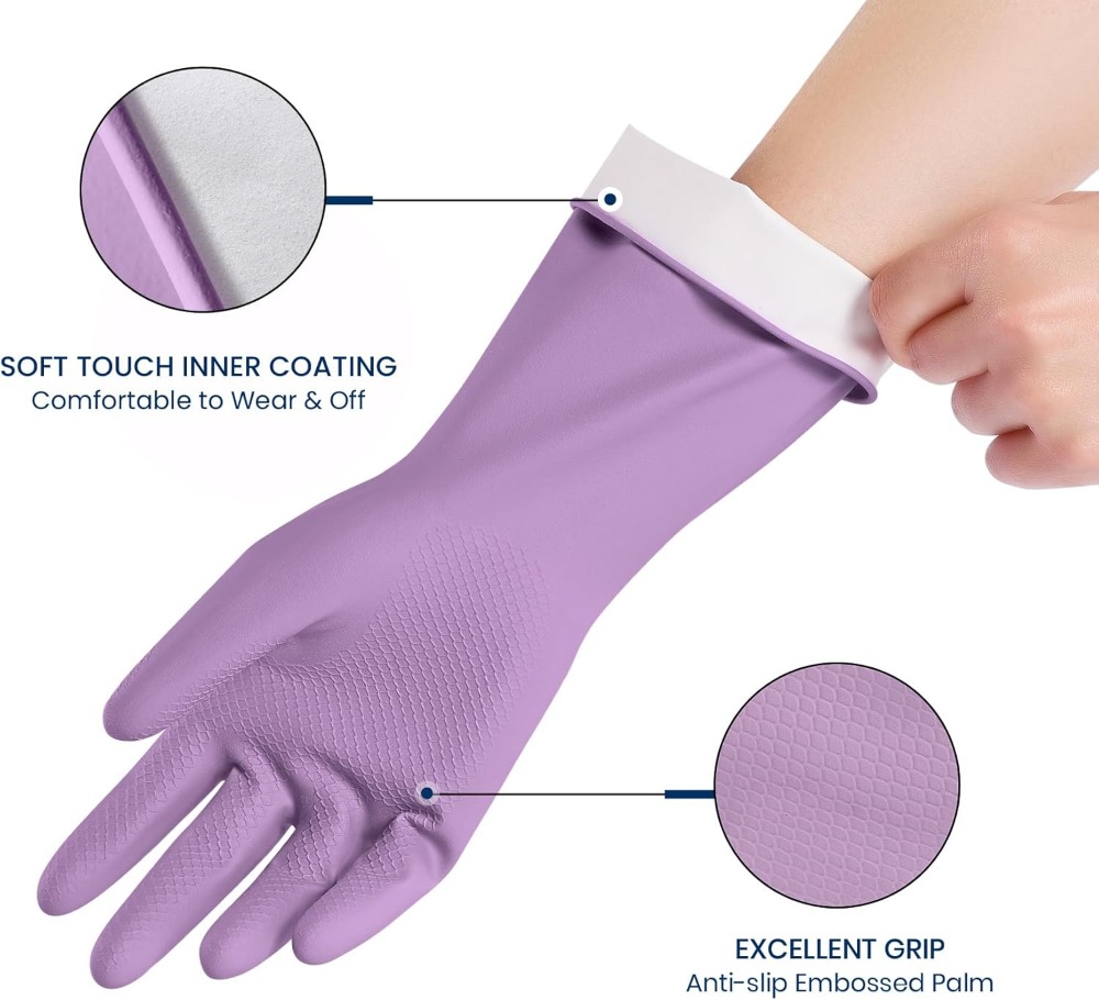 4 Pairs Rubber Cleaning Gloves - Rubber Glove Cleaning avis et prix