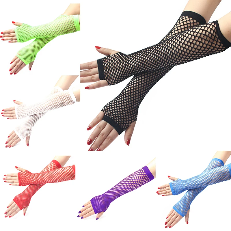 Women Fashion Neon Fishnet Fin - Fingerless Glove Knit avis et prix