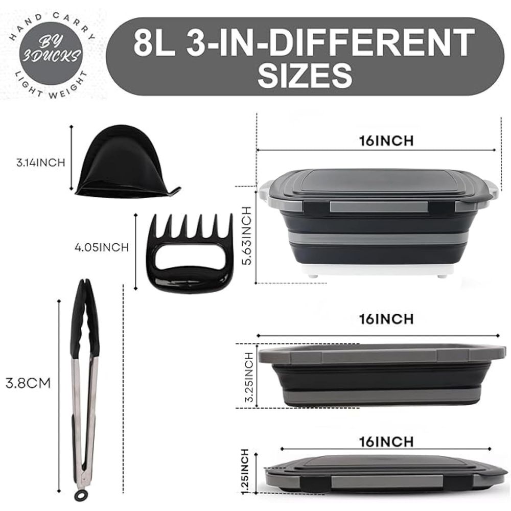 Portable 8L BBQ Prep Tub with  - Heat Resistant Glove avis et prix