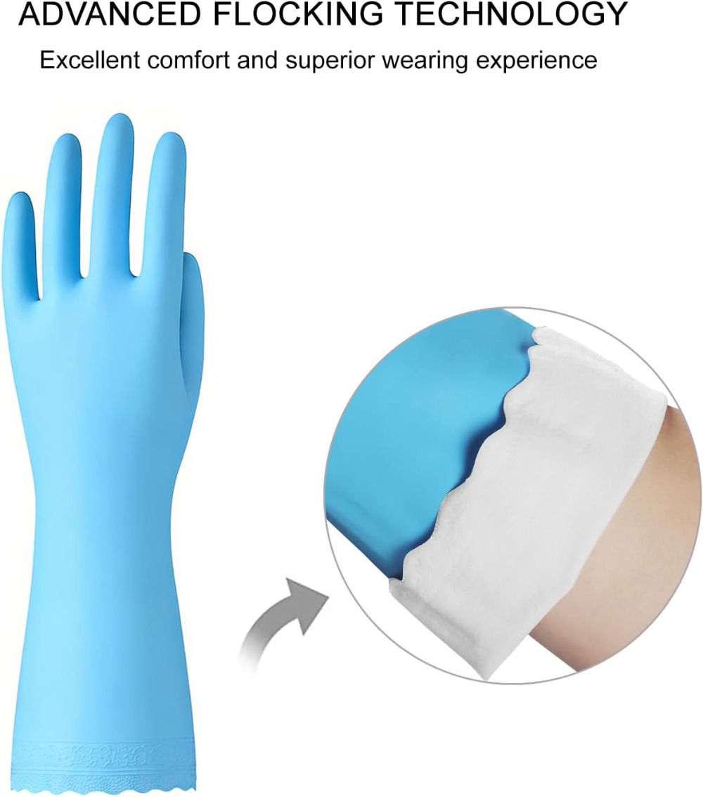 3 Pairs Non-Slip Waterproof Ki - Rubber Glove Cleaning avis et prix